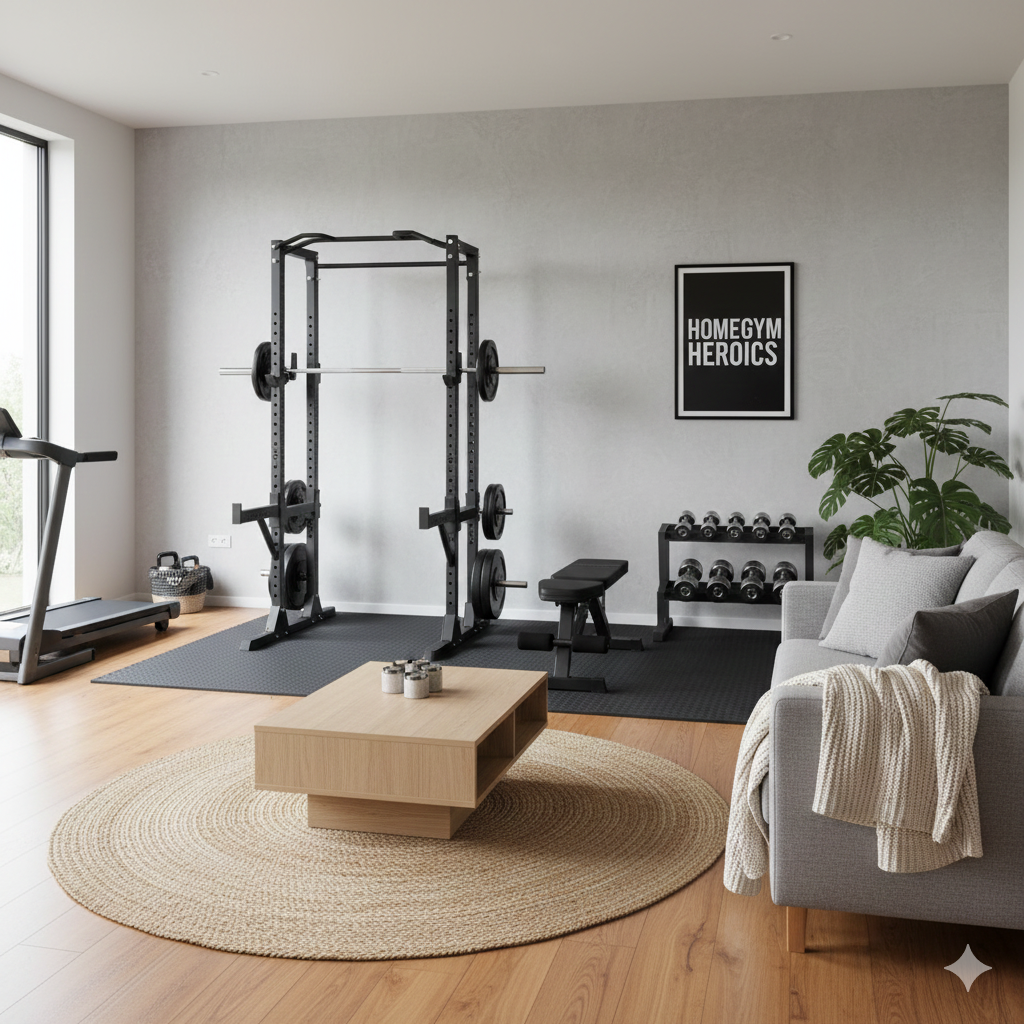 Kurzhanteln und Matte im Homegym